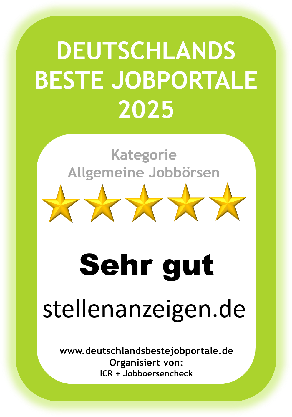 Siegel Testsieger - Deutschlands beste Jobportale 2025 stellenanzeigen.de